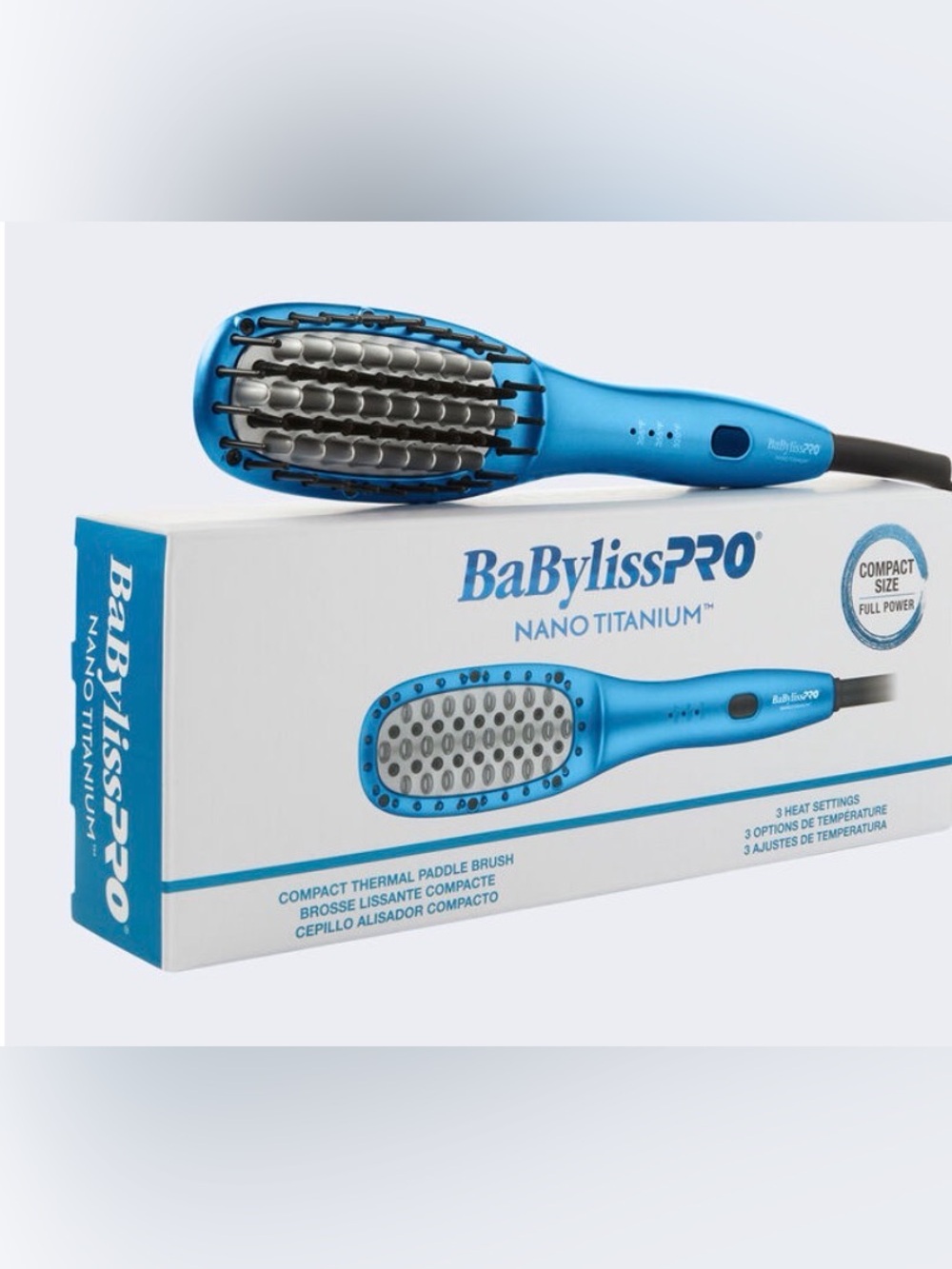 BaBylissPRO® Nano Titanium™ Compact Thermal Paddle Brush NEW IN BOX